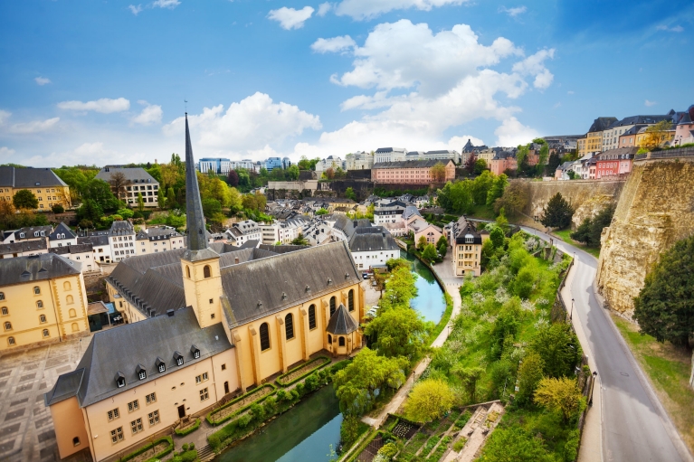 The Alzette River and Grund district of Luxembourg City