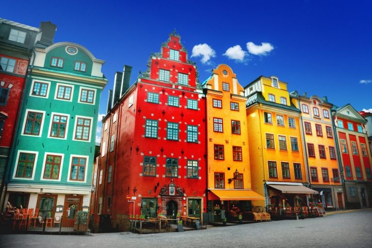 Edificios coloridos en Estocolmo