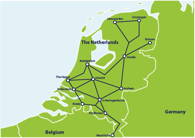 オランダの主要路線図